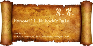 Manowill Nikodémia névjegykártya